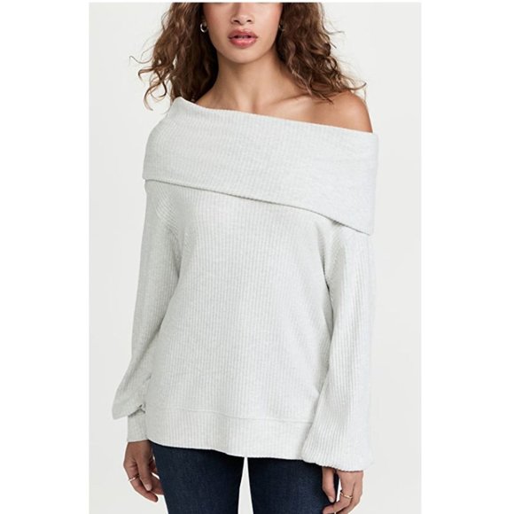 VELVET By Graham & Spencer Womens Gray Cowl Neck Ribbed Pullover Sweater XS NWT - Picture 1 of 11